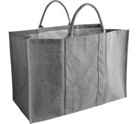 AUBRY GASPARD - Sac à Bûches en Jute Gris - Intérieur Enduit - L 60 x H 40 x P 30 cm - Poignées Renforcées - Contenance 72 L - Charge Max 50 kg - Lavable et Anti-poussière - Multiusage et