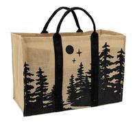 AUBRY GASPARD - Sac à Bûches Jute Forêt 60 x 30 x 40 cm | Intérieur enduit lavable · Contenance 72 litres · Charge jusqu'à 50 kg · 2 anses de transport · Pliable pour le rangement