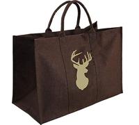 AUBRY GASPARD - Sac à Bûches Jute Plastifiée Marron Cerf 60 x 30 x 40 cm | Intérieur enduit lavable · Contenance 72 litres · Charge jusqu'à 50 kg · 2 anses de transport · Pliable pour le rangement
