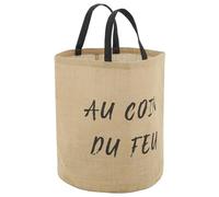 AUBRY GASPARD Sac rond en jute naturel plastifié Au coin du feu