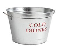 AUBRY GASPARD - Seau à Bière en Zinc Cold Drinks - avec 2 Anses Pratiques - Idéal pour Rafraîchir Vos Boissons - Parfait pour Soirées et Événements - Résistant