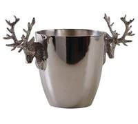 AUBRY GASPARD - Seau à Champagne Tête de Cerf en Aluminium - Élégant Design Animalier - Dimensions 40 x 23 x 25 cm - Idéal pour Réceptions et Fêtes - Parfait pour Rafraîchir Vos Boissons avec Style