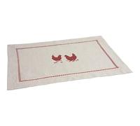 AUBRY GASPARD - Set de Table en Coton et Lin - Motif Poules - Léger et Élégant - Idéal pour Décoration de Table - Parfait pour Usage Quotidien et Occasions Spéciales - Poids 0,07 kg