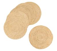AUBRY GASPARD - Set de Table Rond Maïs Naturel - Lot de 6 - Tressage Artisanal - Ø38 cm - Idéal Cuisine et Arts de la Table - Touche Naturelle et Élégante