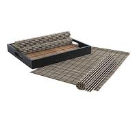 AUBRY GASPARD - Sets de Table en Bambou (Lot de 6) + Plateau Rectangulaire - Sets Bicolores - Dimensions Sets 45 x 30 cm - Plateau Laqué Noir 32.5 x 27 x 3 cm - Poids Total 1.08 kg