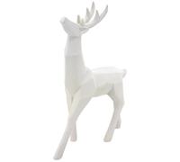 AUBRY GASPARD - Statuette Cerf en Résine Blanche - Style Origami - Dimensions 25 x 8 x 35 cm - Objet Décoratif à Poser - Élégant et Moderne pour Sublimer Votre Intérieur