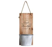AUBRY GASPARD - Support Mural en Bois avec Pot en Métal - Marron - Dimensions 12.5 x 12 x 29 cm - Décoration à Suspendre - Léger et Facile à Installer - Idéal pour Plantes ou Accessoires Intérieurs