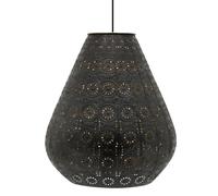 AUBRY GASPARD - Suspension en Métal Ajouré Motif Oriental - Noir Doré - Ø 31 cm x Hauteur 36 cm - Abat-Jour Seul - Idéal pour Déco Intérieure - Poids 1,86 kg - Vendu sans Système Électrique
