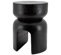 AUBRY GASPARD - Tabouret Molaire en Paulownia Teinté Noir - Ø30 H40 cm - Design Moderne et Ludique - Léger et Durable - Idéal pour Cuisine et Salon - Couleur Noire - Taille 30 cm