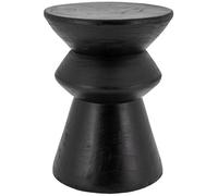 AUBRY GASPARD - Tabouret Pion en Paulownia Teinté - Ø30 cm H40 cm - Design Moderne - Matériau Durable - Polyvalent pour Salon - Chambre Ou Bureau - Noir - 30 cm