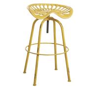 AUBRY GASPARD - Tabouret Tracteur Pivotant Jaune - Hauteur Réglable 69-84 cm - Ø 54 cm - Métal Vieilli - 8,15 kg - Livré Monté - pour Cuisine et Bar - Design Original et Tendance
