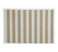 AUBRY GASPARD - Tapis d'Extérieur en Polypropylène 120 x 180 cm - Rayures Beige - 100% Plastique Recyclé - Résistant aux UV et Intempéries - Réversible et Tissé à la Main - Entretien Facile à l Eau
