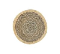 AUBRY GASPARD - Tapis Rond en Jute et Coton Noir - Ø 120 cm - Poids 2.68 kg - Design Élégant et Naturel - Parfait pour Ajouter Une Touche Bohème et Confort à Votre Intérieur - Facile à Entretenir