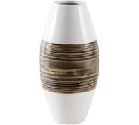 AUBRY GASPARD - Vase Bambou Laqué Naturel Blanc - Ø 20 cm x H 40 cm - Ouverture Ø 9 cm - Idéal Fleurs Séchées - Design Élégant Moderne - Ne Contient Pas d'eau - Décoration Intérieure Raffinée