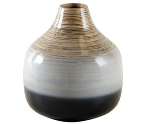 AUBRY GASPARD - Vase Boule en Bambou Laqué - Ø 25 cm x Hauteur 27 cm - Élégant et Moderne - Idéal pour Décoration Intérieure - Design Raffiné et Naturel