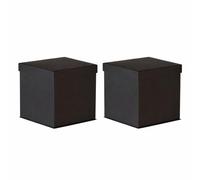 Aucomptoirdesboites Lot de 2 Boîtes Cadeau Luxe Noir Mat 18×18×18 cm - Boîte Cubique Automontable avec Couvercle Cloche - Coffret Rigide pour Cadeaux, Artisanat, Cosmétique, Emballage Premium
