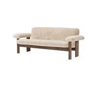 Audo Copenhagen Canapé 2 places Brasilia Walnut-Nature sheepskin curly
