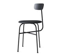 Audo Copenhagen Chaise Afteroom assise cuir 4 pieds noir-noir