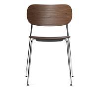 Audo Copenhagen Chaise de table à manger Co pieds chromés Chêne teinté foncé