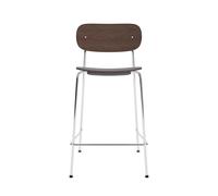 Audo Copenhagen Co Bar Chair chaise de bar Chêne teint foncé-acier chromé. 65 cm