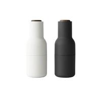 Audo Copenhagen Moulin à poivre et à sel Bottle Grinder – Lot de 2 Ash-carbon (couvercle en noyer)
