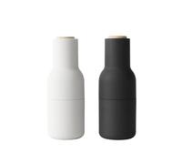 Audo Copenhagen Moulin à poivre et à sel Bottle Grinder lot de 2 Ash-carbon (couvercle en hêtre)