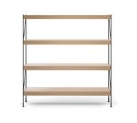 Audo Copenhagen Étagère Zet natural oak. 1x4. black steel base