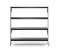 Audo Copenhagen Étagère Zet oak black stained. 1x4. black steel base