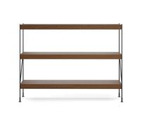 Audo Copenhagen Étagère Zet oak dark stained. 1x3. black steel base