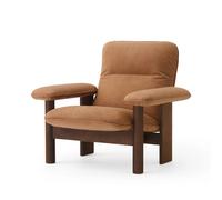 Audo Copenhagen Fauteuil Brasilia Dark oak-Dunes camel leather 21004