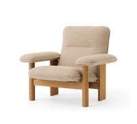 Audo Copenhagen Fauteuil Brasilia Oiled oak-Bouclé 02 beige
