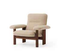 Audo Copenhagen Fauteuil Brasilia Walnut-Bouclé 02 beige