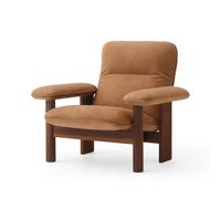 Audo Copenhagen Fauteuil Brasilia Walnut-Dunes camel leather 21004