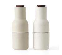 Audo Copenhagen Moulin à épices céramique Bottle Grinder Lot de 2 Sand (couvercle en noyer)