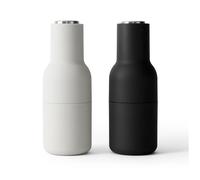 Audo Copenhagen Moulin à poivre et à sel Bottle Grinder lot de 2 Ash-carbon (couvercle en acier)