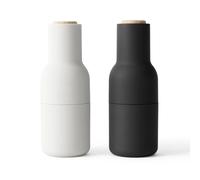 Audo Copenhagen Moulin à poivre et à sel Bottle Grinder lot de 2 Ash-carbon (couvercle en hêtre)