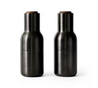 Audo Copenhagen Moulin à poivre et sel Bottle Grinder métal Lot de 2 Bronzed brass (couvercle en noyer)