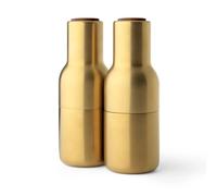 Audo Copenhagen Moulin à poivre et sel Bottle Grinder métal Lot de 2 Brushed brass (couvercle en noyer)