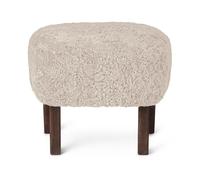 Audo Copenhagen Pouf Ingeborg Peau de mouton Moonlight-pieds chêne fumé