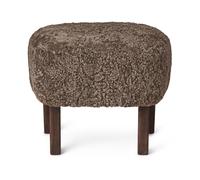 Audo Copenhagen Pouf Ingeborg Peau de mouton Sahara-pieds chêne fumé