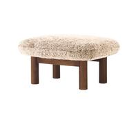 Audo Copenhagen Repose-pieds Brasilia Dark oak-Nature sheepskin curly