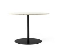 Audo Copenhagen Table à manger Harbour Column marble offwhite. ø105 cm. structure noire