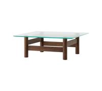 Audo Copenhagen Table basse Brasilia 100x100 cm Dark stained oak-clear glass