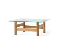 Audo Copenhagen Table basse Brasilia 100x100 cm Natural oak-clear glass