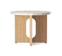 Audo Copenhagen Table d’appoint Androgyne Ø50 cm base en chêne Plateau de table Kunis Breccia