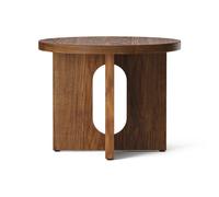 Audo Copenhagen Table d’appoint Androgyne Ø50 cm base en noyer Plateau de table en noyer
