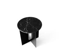 Audo Copenhagen Table d'appoint Androgyne marble black. ø 42 cm. structure en acier noir