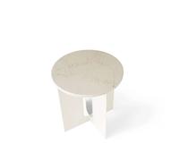 Audo Copenhagen Table d'appoint Androgyne. Marble Crystal Rose-structure en acier ivoire. Ø42 cm
