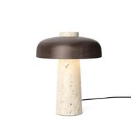 Audo Reverse Lampe à Poser Travertin & Laiton Bruni