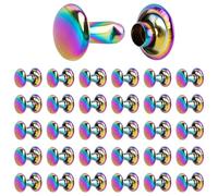 AUEAR, Lot de 30 rivets arc-en-ciel à double capuchon en métal pour réparation du cuir et travaux manuels 8 mm